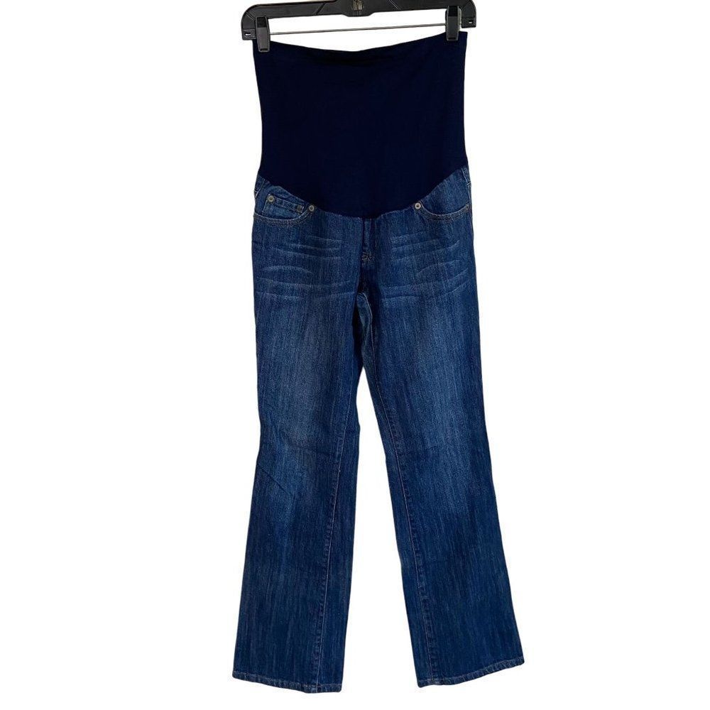 Liz Lange For Target Maternity Elastic Waist Jeans Size 2 Blue Dark Wash 29 x 30